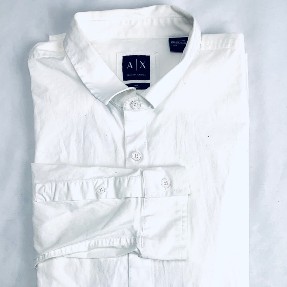 Men’s Large Dress Shirt Armani Exchange White